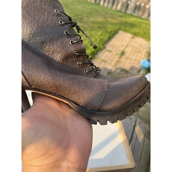 Napoleoni Dark Leather Lace Up Booties Boots EU41 Italy - Picture 12 of 12